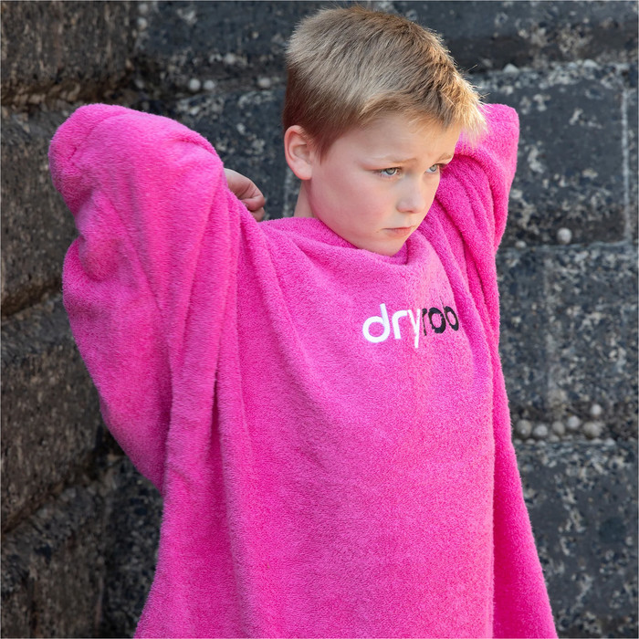 2024 Dryrobe Junior Toalla Con Capucha De Algodn Orgnico Cambio Robe V3 V3OCT - Pink